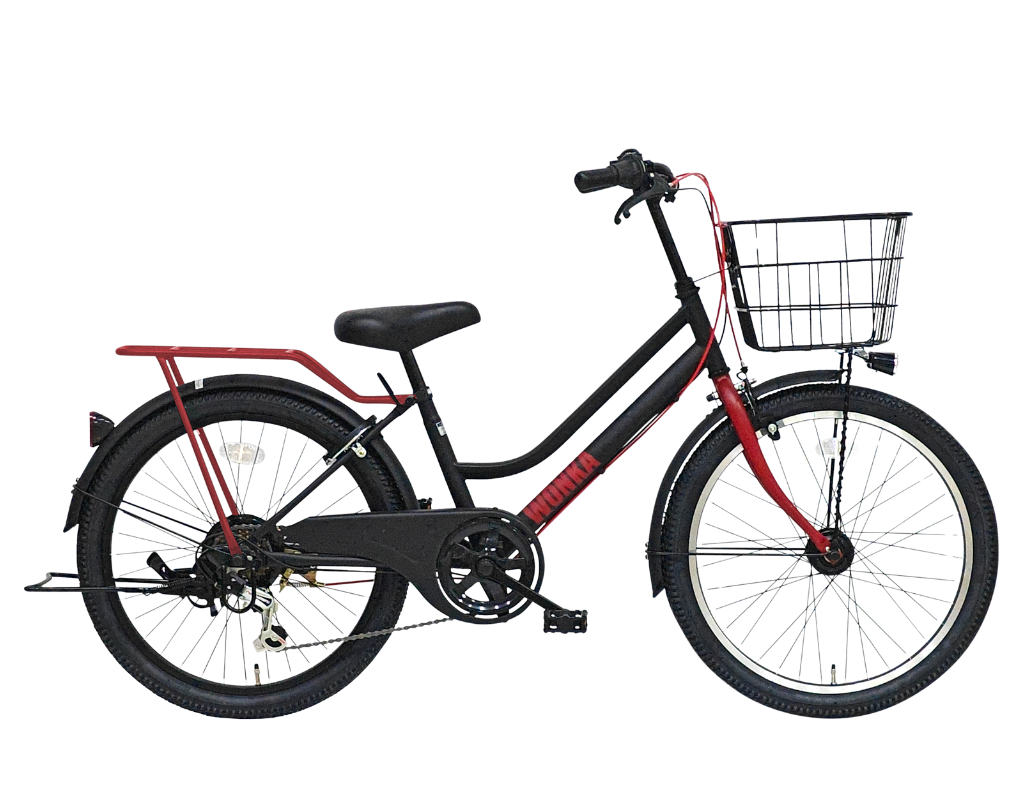 男児 男の子 22インチ 24インチ ブラック レッド ファットタイヤ ブロックタイヤ