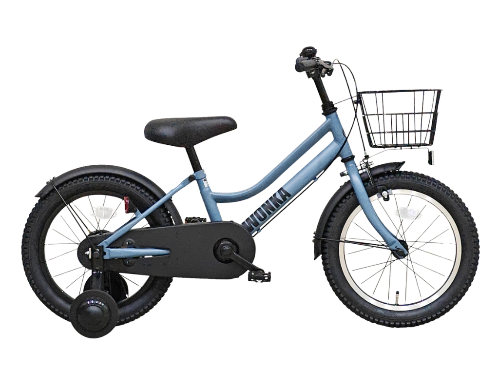 男児 男の子 16インチ 18インチ マットブルーグレー ファットタイヤ ブロックタイヤ