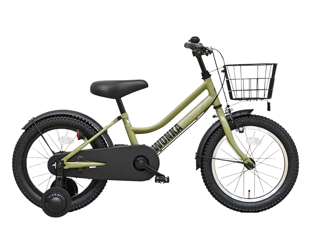 男児 男の子 16インチ 18インチ マットカーキ ファットタイヤ ブロックタイヤ