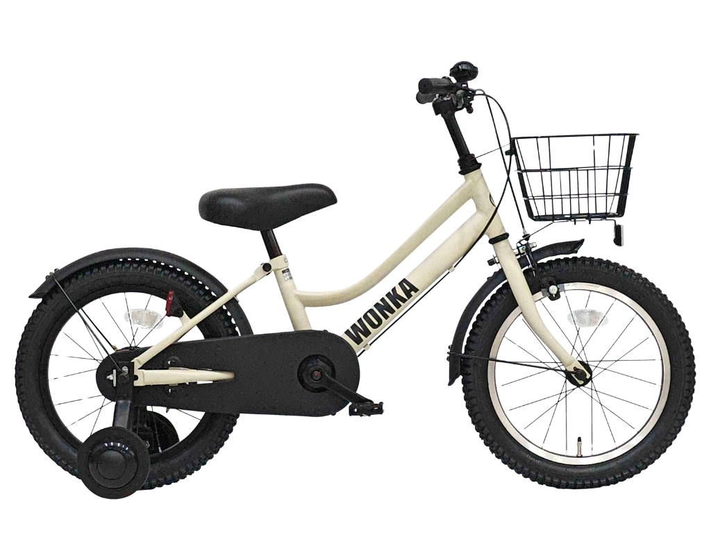 男児 男の子 16インチ 18インチ マットアイボリー ファットタイヤ ブロックタイヤ