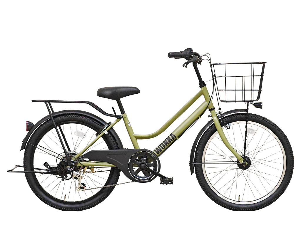 男児 男の子 22インチ 24インチ マットカーキ ファットタイヤ ブロックタイヤ