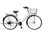 26インチ　お買い物　通勤　通学　サドルが低め　ライトグレー