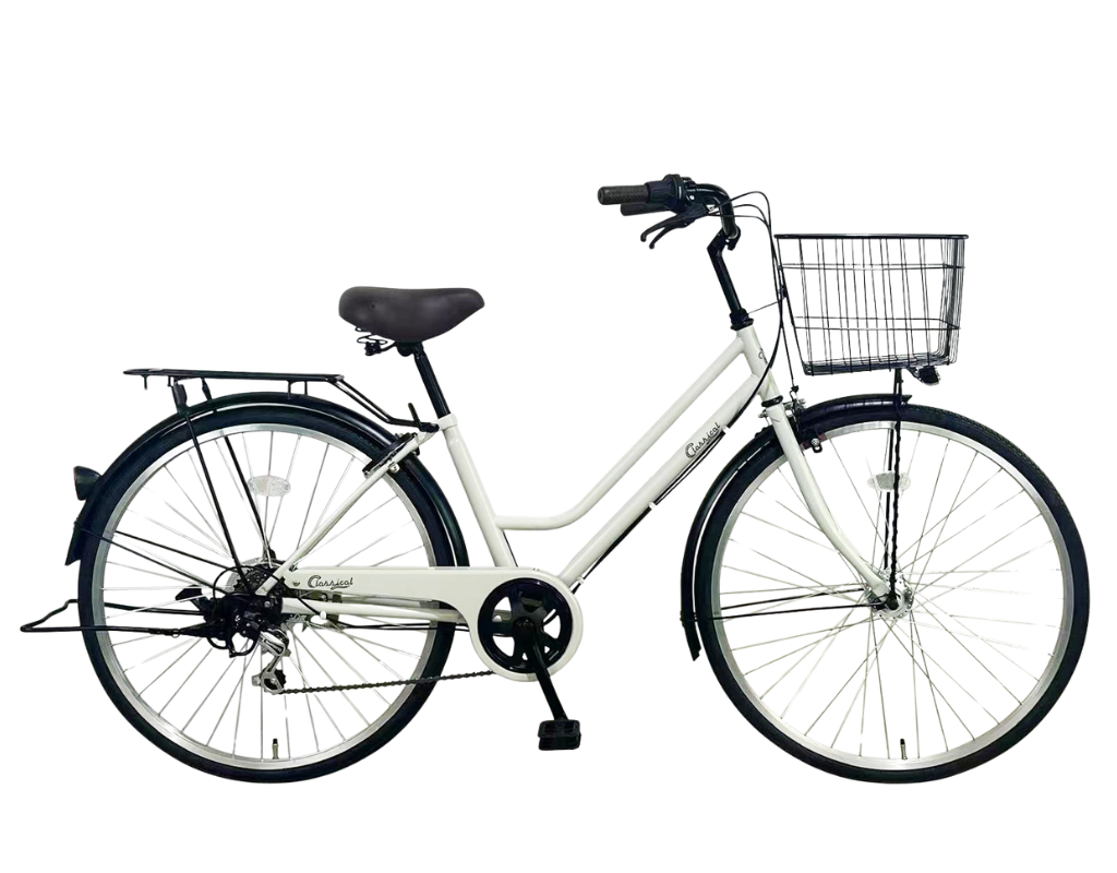 26インチ　お買い物　通勤　通学　サドルが低め　ライトグレー