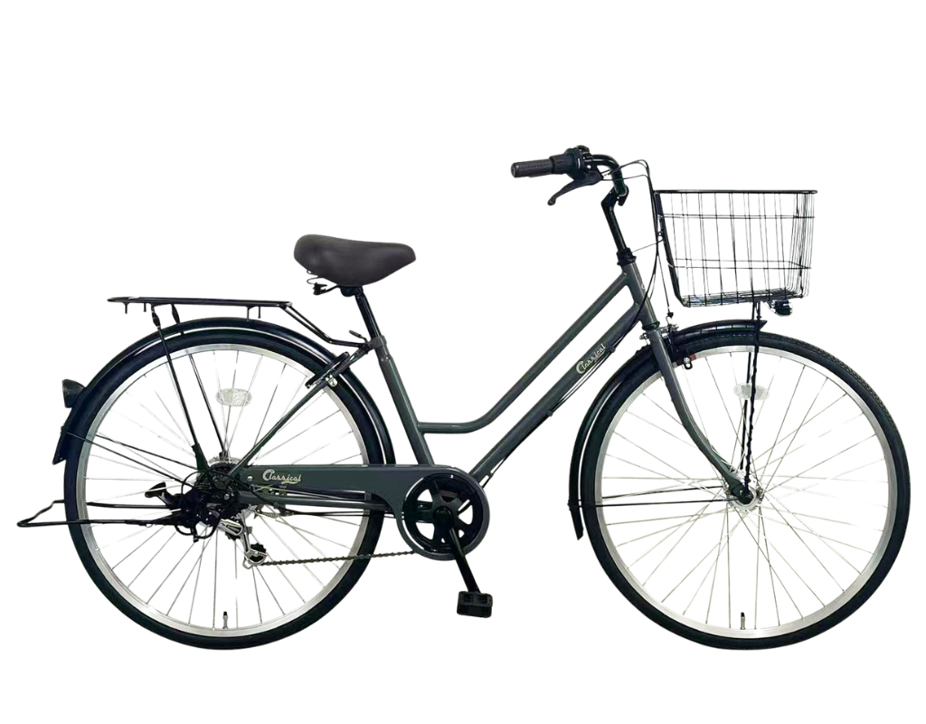 26インチ　お買い物　通勤　通学　サドルが低め　マットグレー